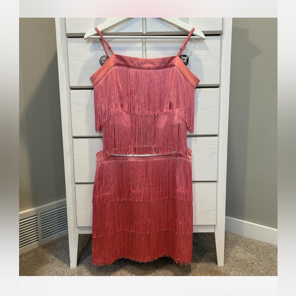 Pink Fringe Two Piece